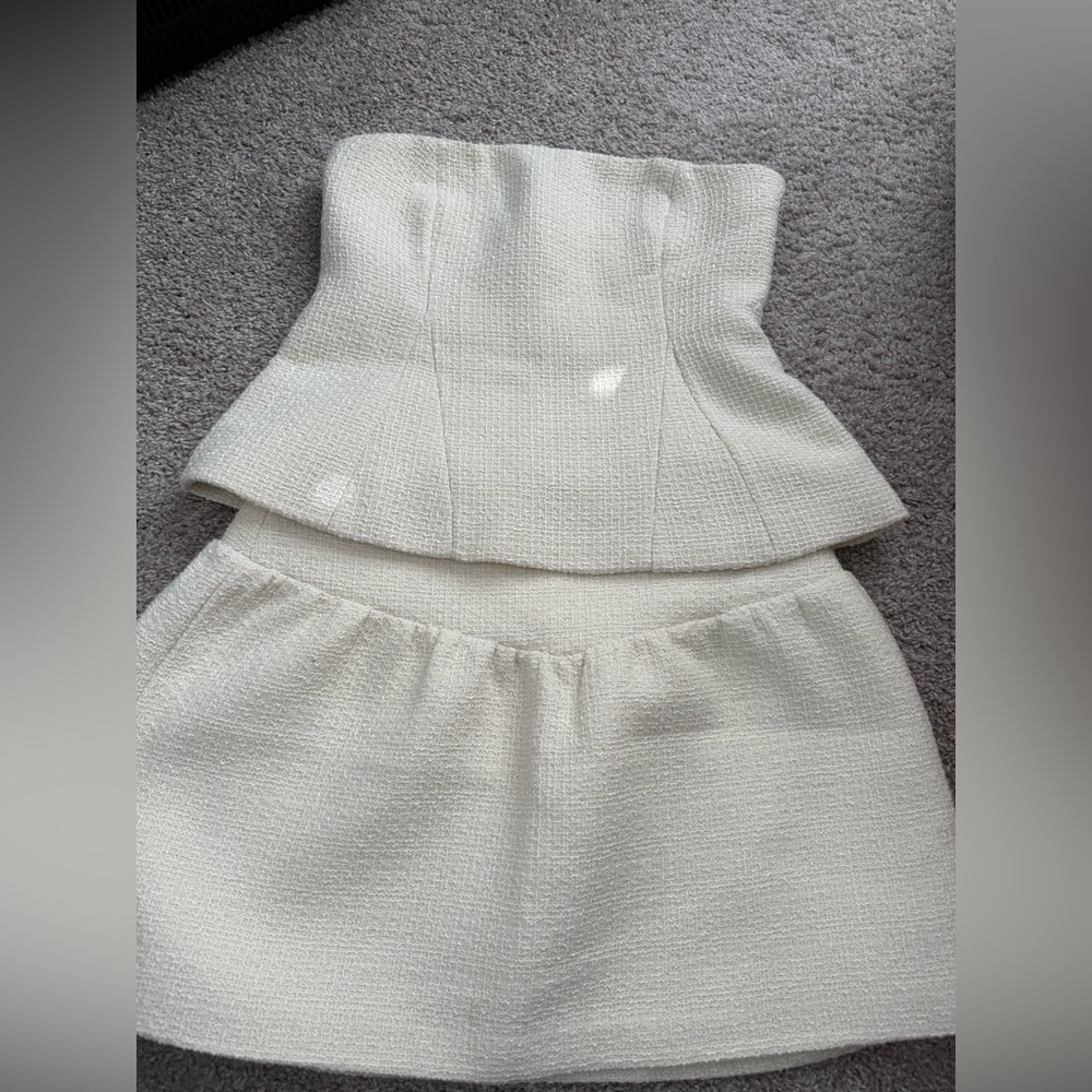 Meshki Cream Skirt Suit